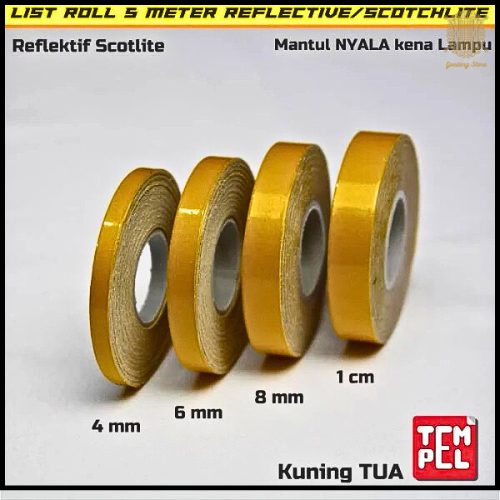 Sticker Stiker Sticker List Velg Roll Gulung Motor Mobil variasi Stiker Vlag Motor Kuning