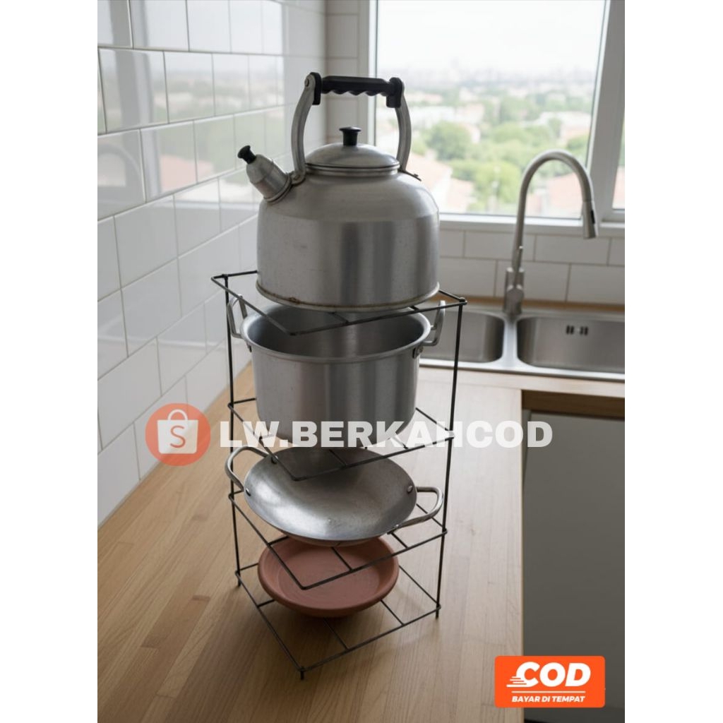 RAK PANCI WAJAN TEKO DAN PANGULEK 4 SUSUN