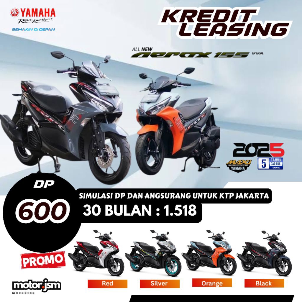 Dp Motor Yamaha Aerox Standard Kredit Leasing Jakarta Depok Tangerang Bekasi
