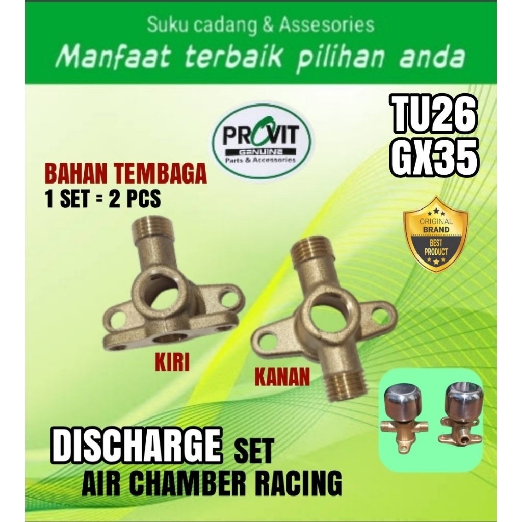 TU26-GX35 Discharge Air chamber Racing set Kiri-Kanan untuk mesin sprayer