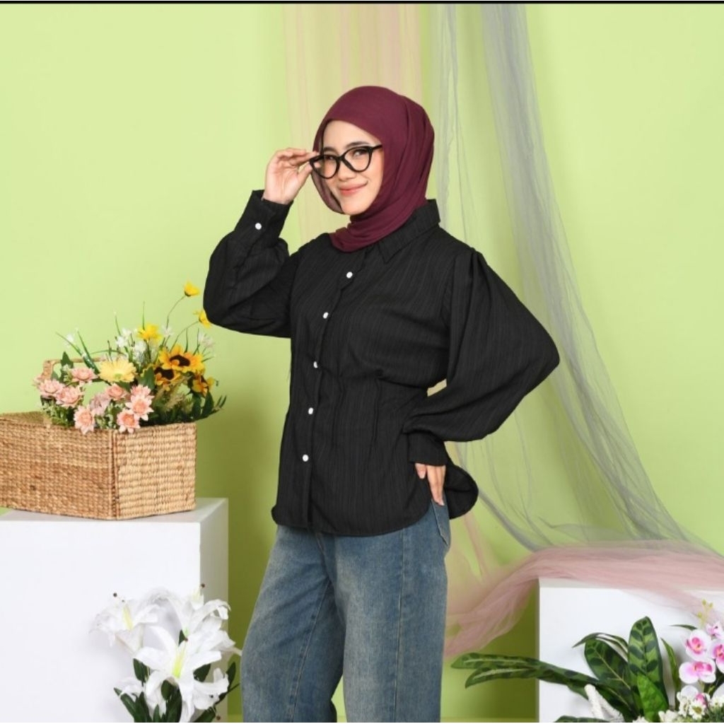 MyBamus Rifah Lady Blouse Kemeja Fit Body