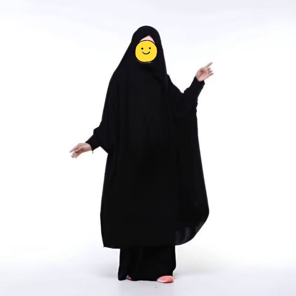 #fashion #hijab #bergo Moslem Women Khimar Hijab Bergo Jumbo Syar'i Lengan Thumbhole Fingerless Niqa