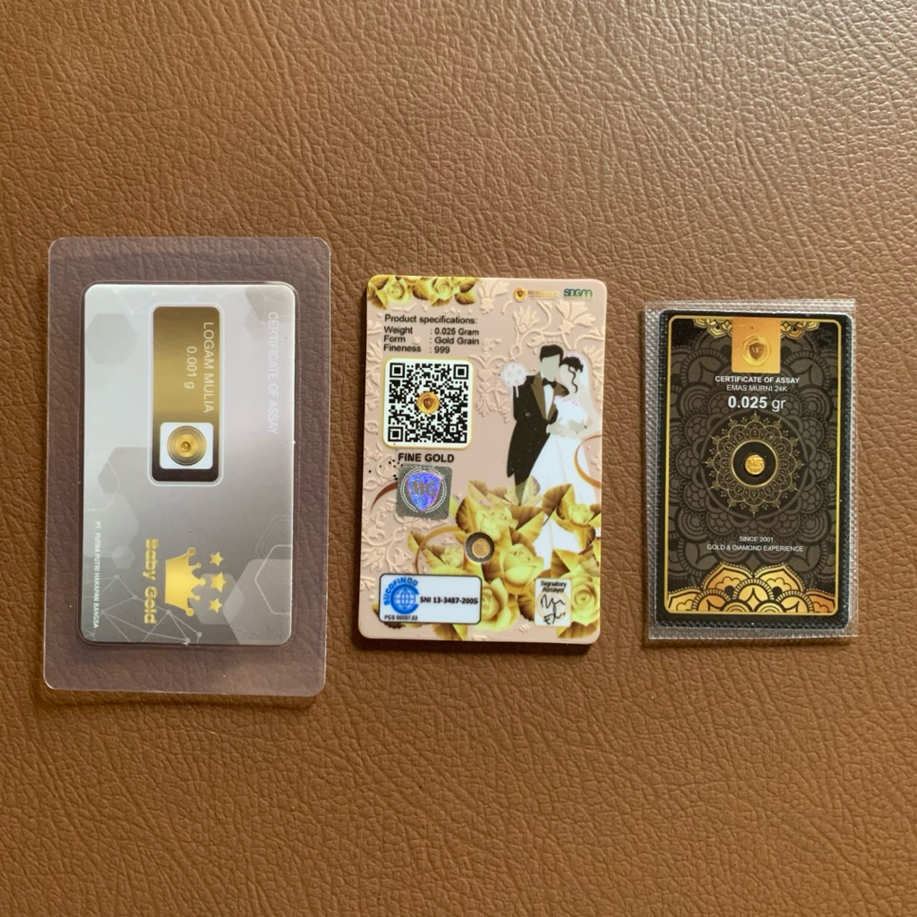 MiniGold 0.025 0,025 Gram Emas Mini Gold Logam Mulia Emas Mini 24 Karat asli