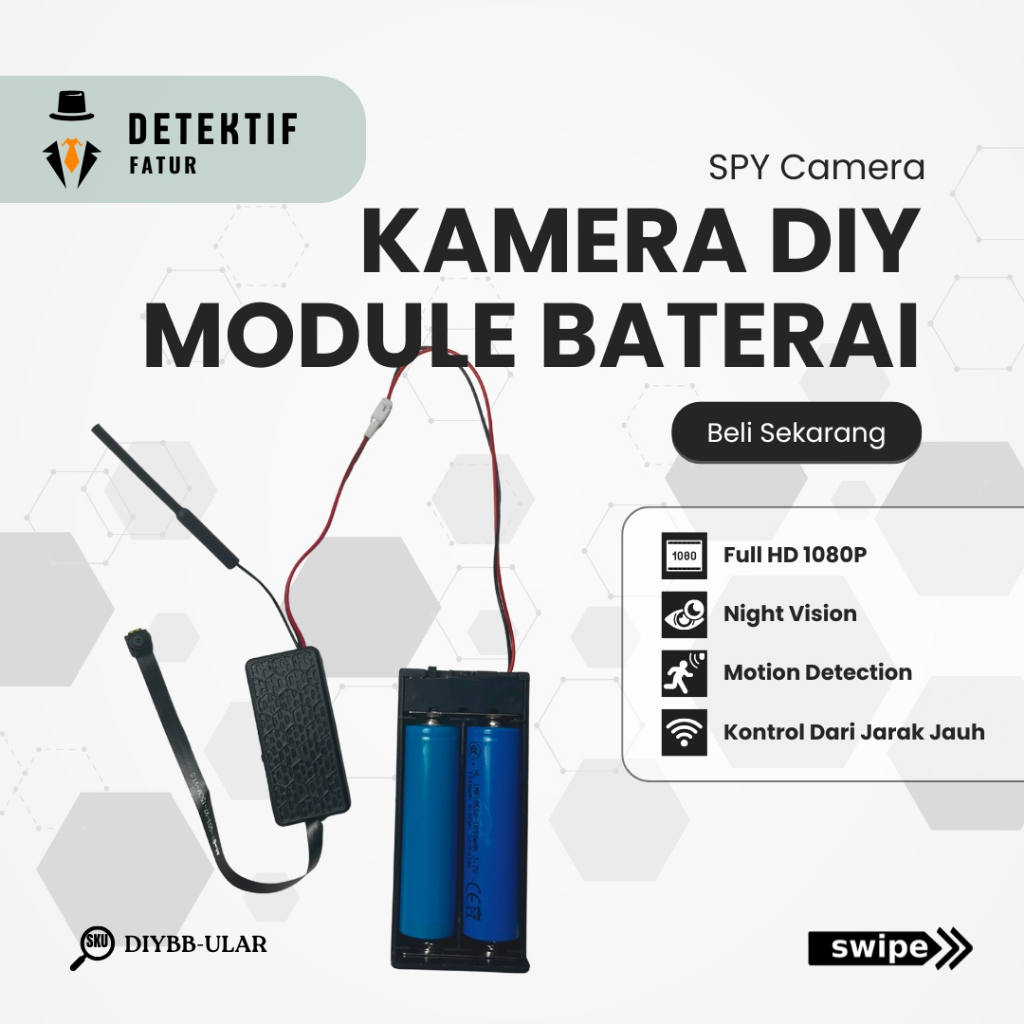 DIYBB-ULAR Spy Camera Mini Diy Module WiFi 1080P Hidden Kamera CCTV Mini Perekam Rahasia Tersembunyi
