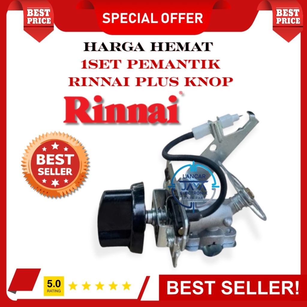 Mesin Kompor Rinnai 1 Set Plus Knop – Original untuk Kompor 1 Tungku & 2 Tungku