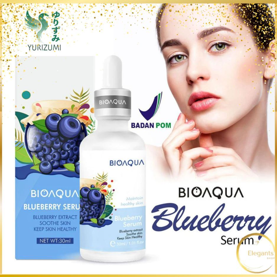 ELEGANT Bioaqua Serum Wajah Blueberry Essence Serum Glowing Anti Penuaan Dini Dan Anti Jerawat