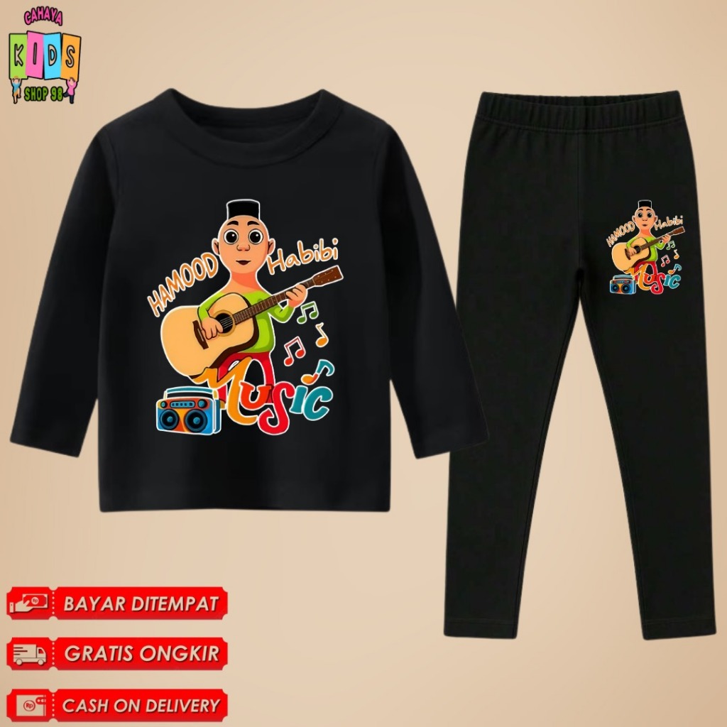 Setelan Baju Kaos Anak Gambar Hamood Habibi Usia 1-11 Tahun Jahitan Rapi