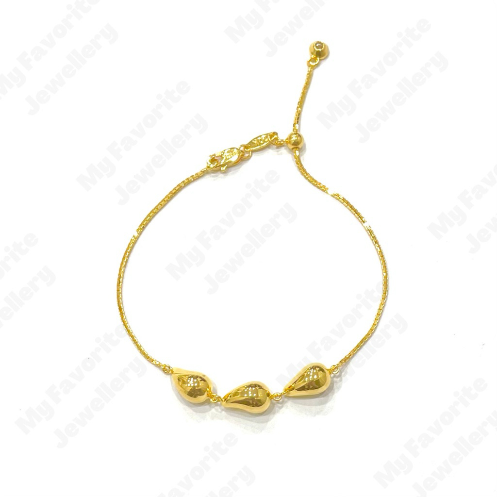 Gelang Serut Tetes Air Emas Asli Kadar 875 20K