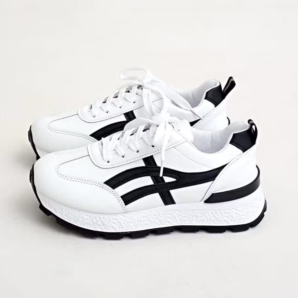 Sepatu Sneakers Kasual Wanita Kekinian Flat TMT Terbaru Bahan Sintetis Premium Trending Terkini Sepa