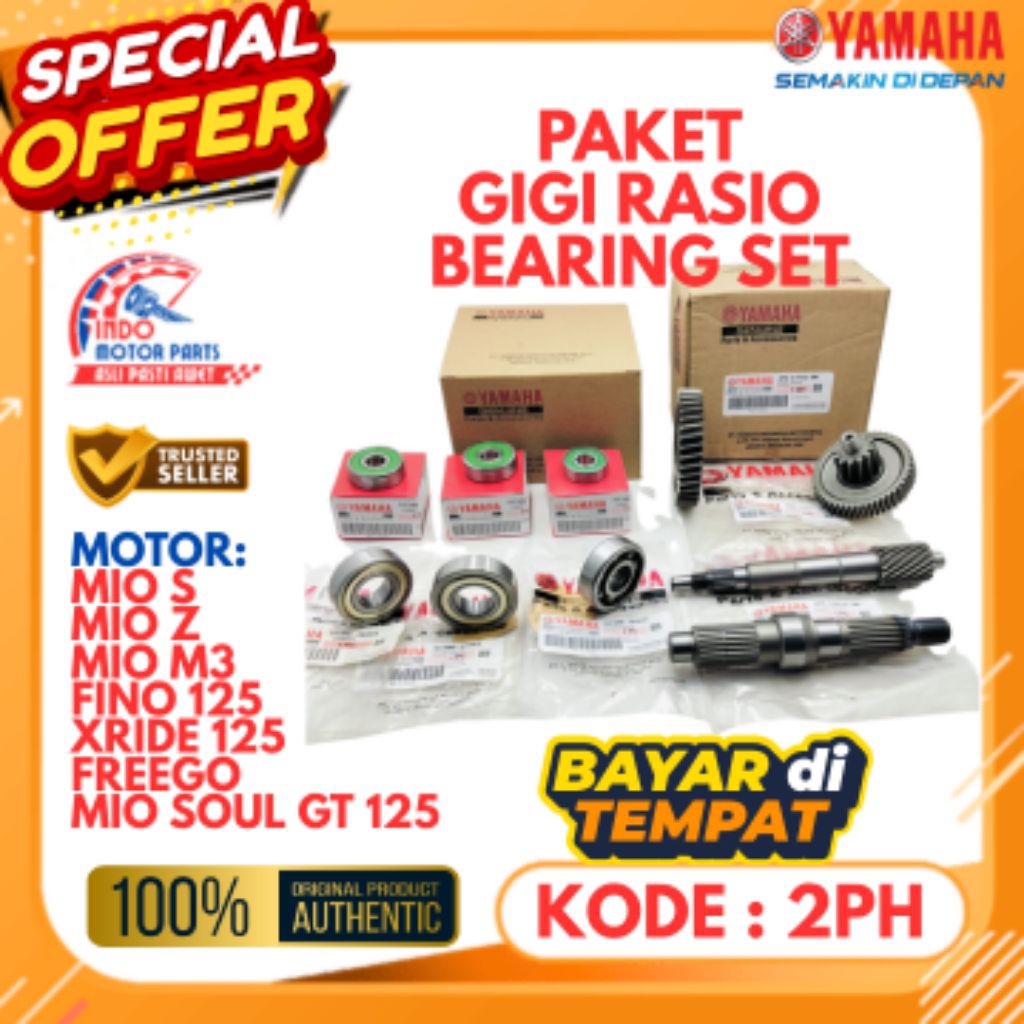 2PH ORIGINAL GIGI RASIO BEARING SET YAMAHA MIO S, GIGI RASIO BEARING SET YAMAHA MIO Z, GIGI RASIO BE