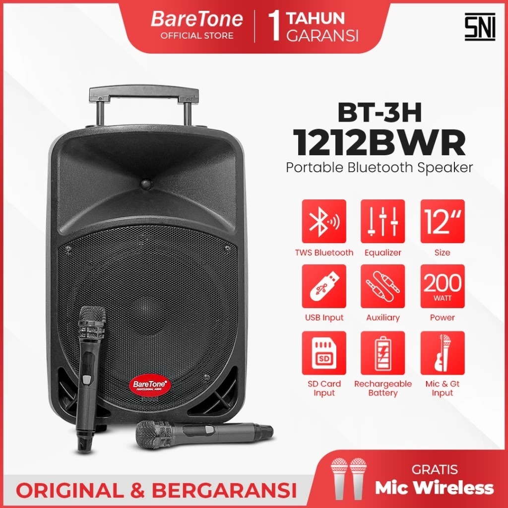 Paket portable Baretone 1212bwr / 1212 bwr / 12bwr speaker