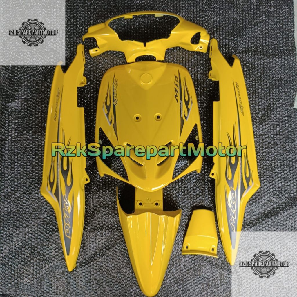 Cover Full Set Body Halus Yamaha Mio Sporty Kuning plus striping custom variasi/Mio Sporty Kuning 20