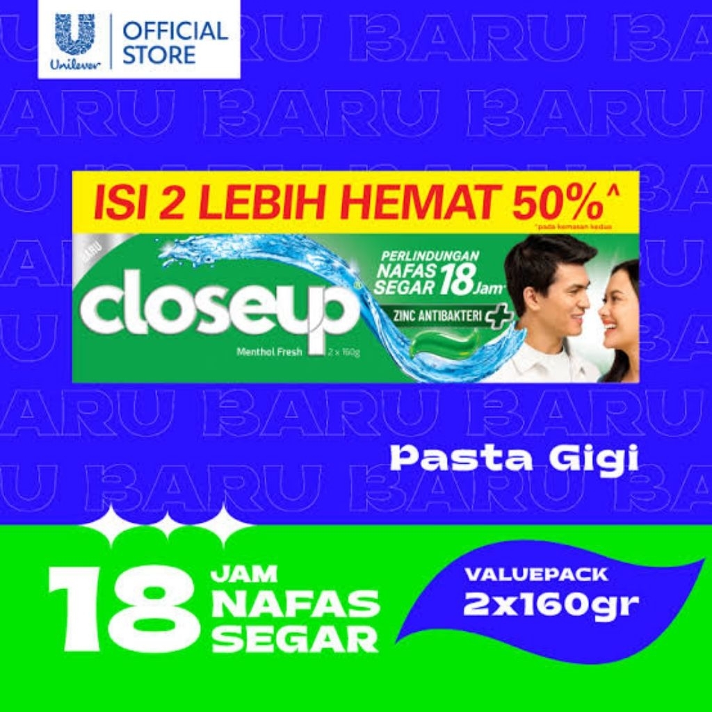 Close Up Menthol Fresh Pasta Gigi 160gr Isi 2