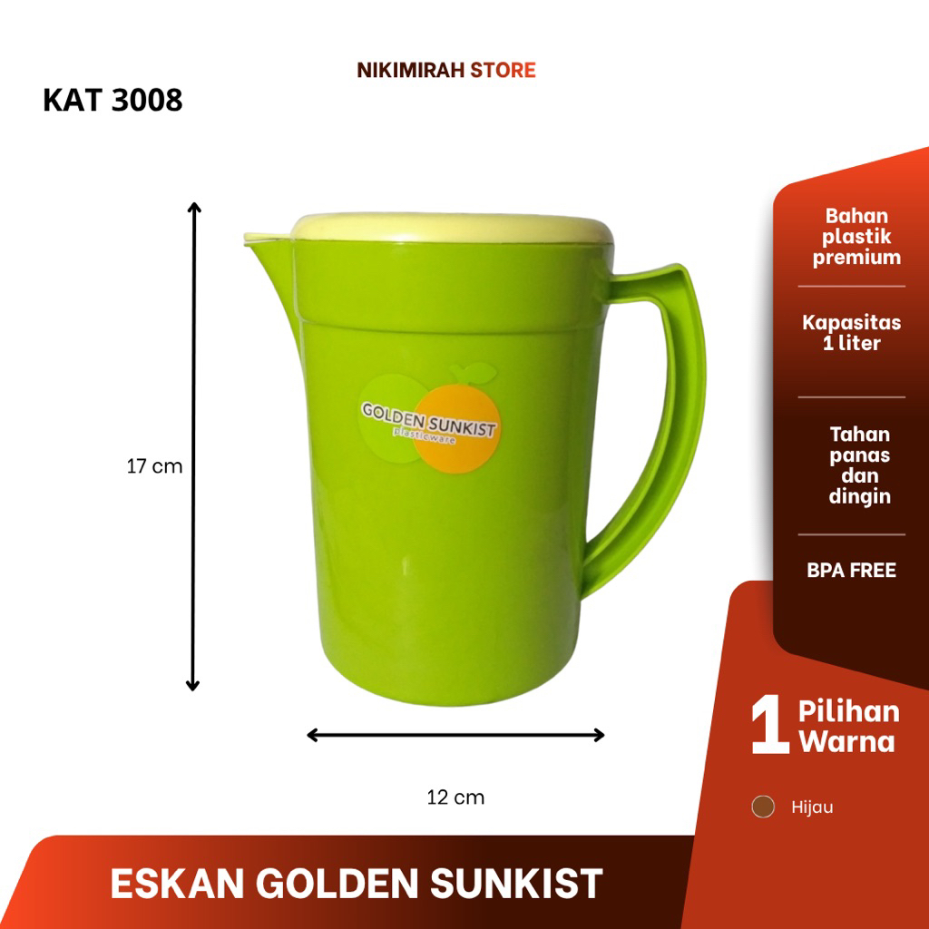Teko plastik/Eskan plastik/jug/pitcher/ ceret plastik/morong/tempat minum golden Teko plastik golden