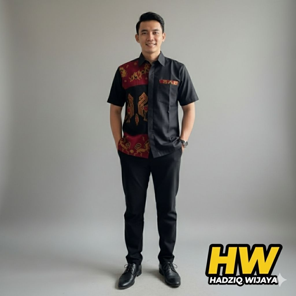 KEMEJA TENUN PRIA KOMBINASI