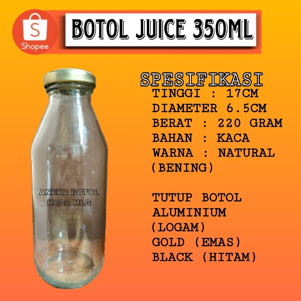 botol jus 350ml, botol kaca 350ml, botol jus kaca 350ml
