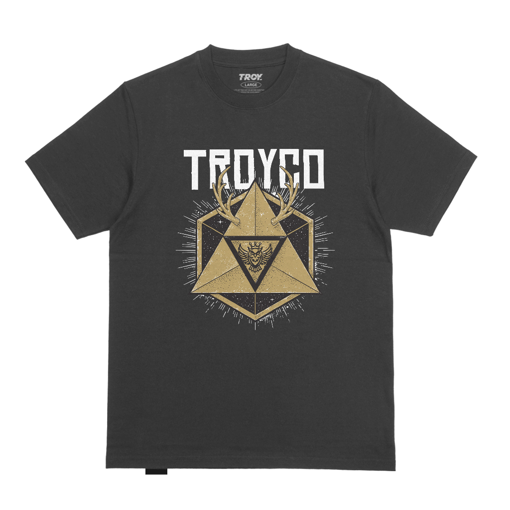 Troy Company T-shirt Dark Grey Dreex - Kaos Lengan Pendek Kaos Abu Gelap MTD 3409