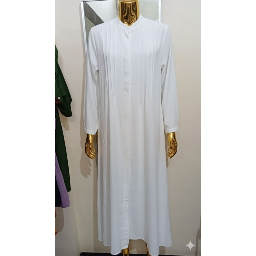 gamis putih crinkle premium termurah