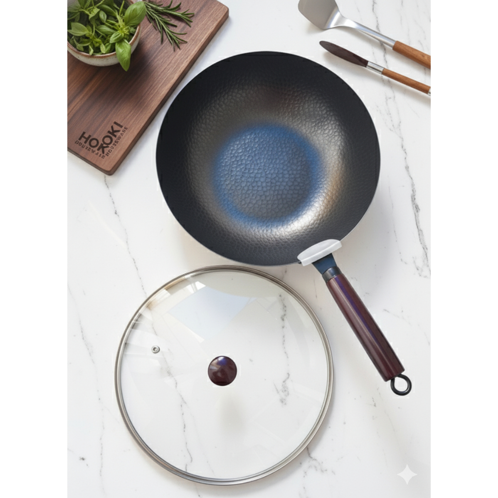 Teflon Besar Penggorengan Steel Wok Baja Karbon Kuali Jumbo Premium Quality