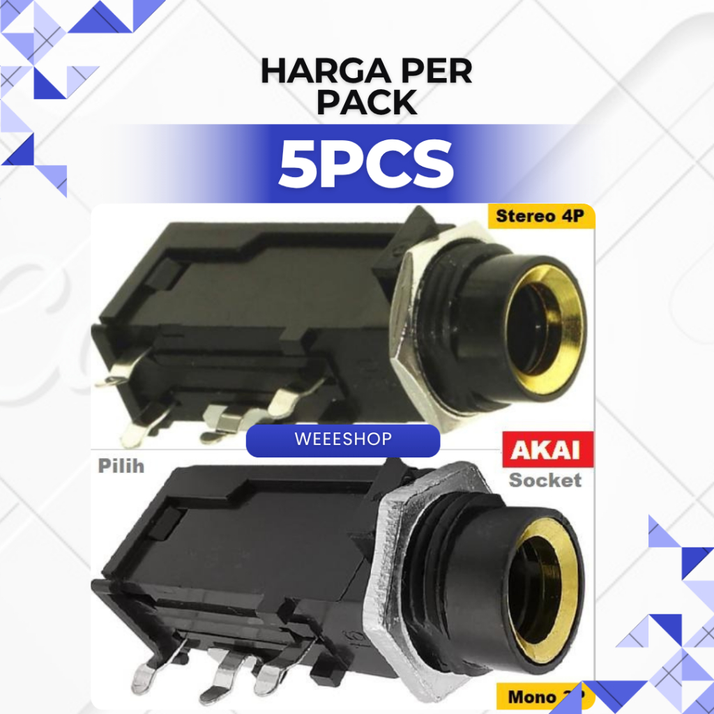 SOCKET STEREO/MONO HEADPHONE/MICROPHONE SOKET JACK MIC AKAI TOA 6.5MM