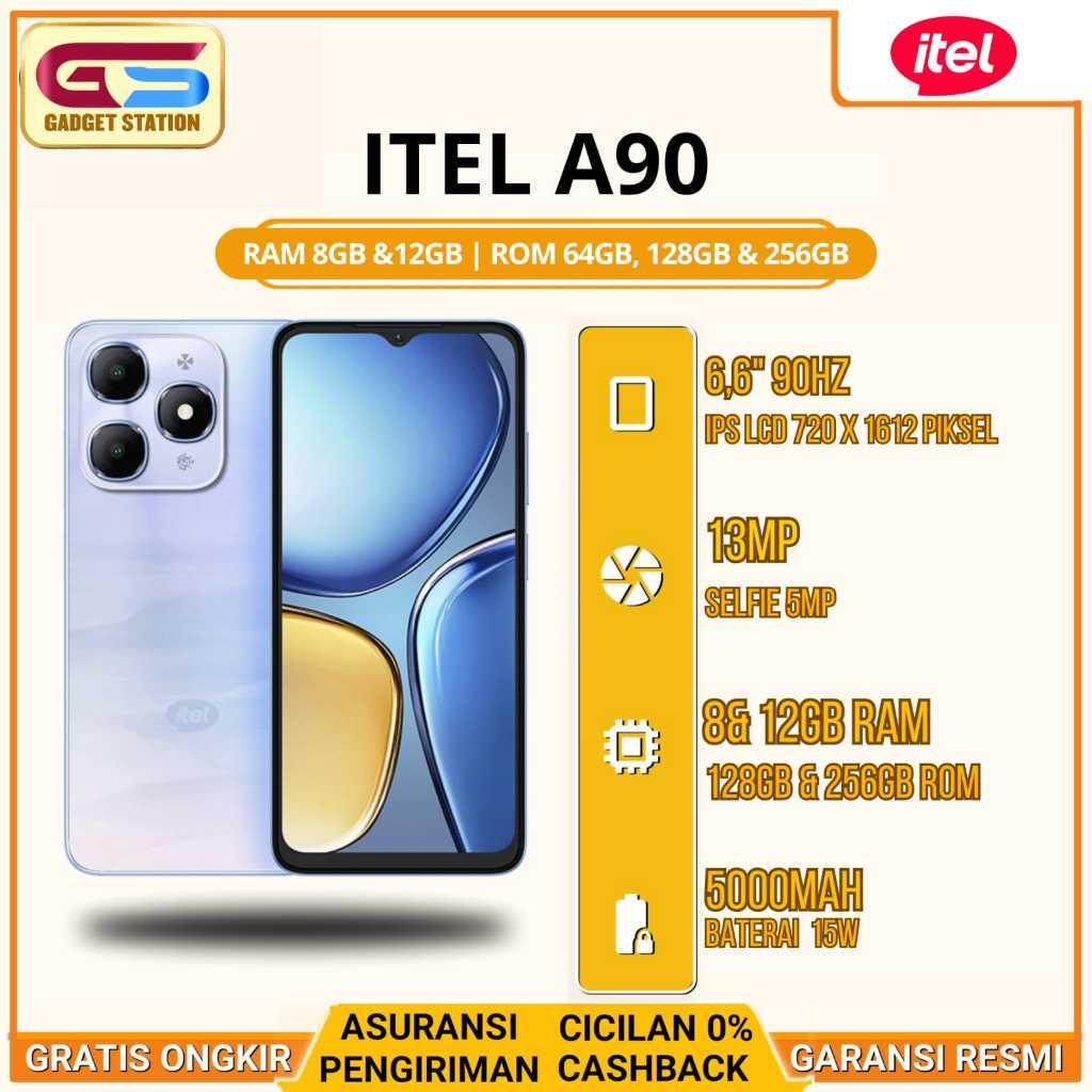 ITEL A90 RAM [4/64GB] [4/256GB] GARANSI RESMI INDONESIA