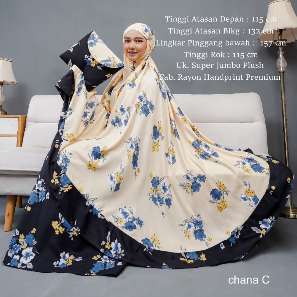 CHANA - Mukena Dewasa Size Super Jumbo | Mukena Rayon Premium