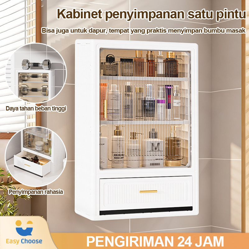 Easy Choose Lemari Dinding Multifungsi Lemari Penyimpanan Kamar Mandi Transparan Rak Dinding Lemari 