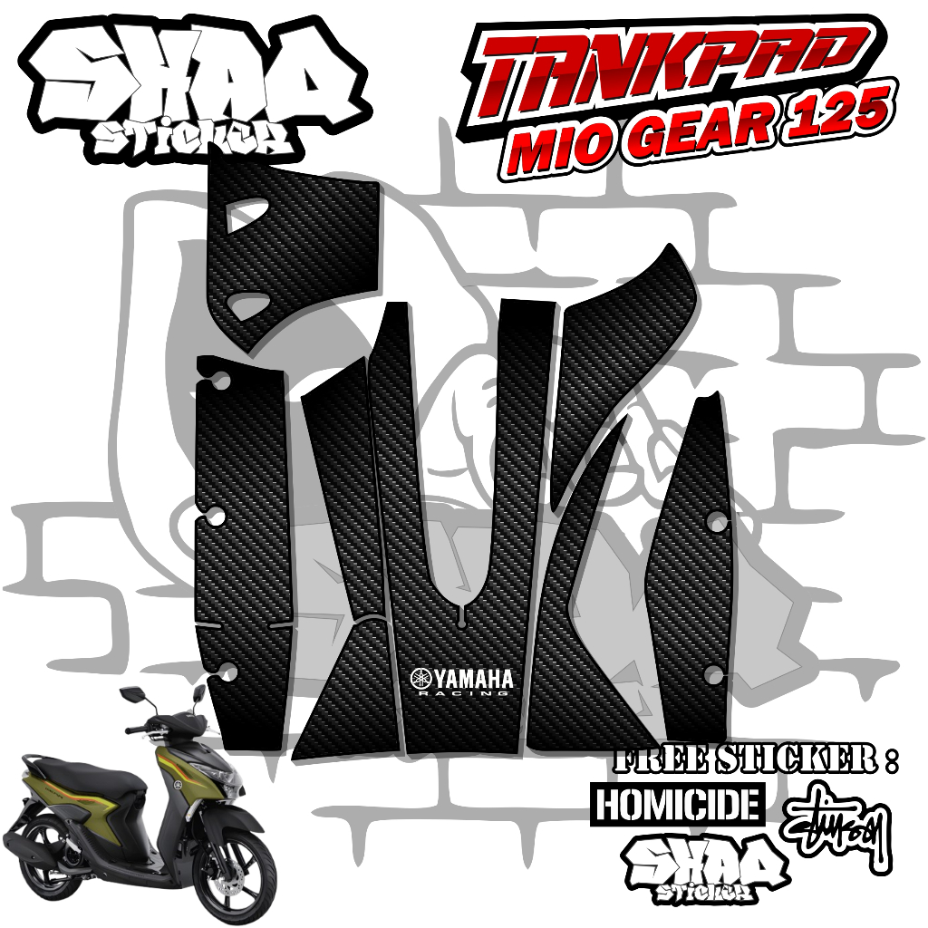 TANKPAD MIO GEAR 125 MOTIF KARBON - TANKPAD MIO GEAR 125