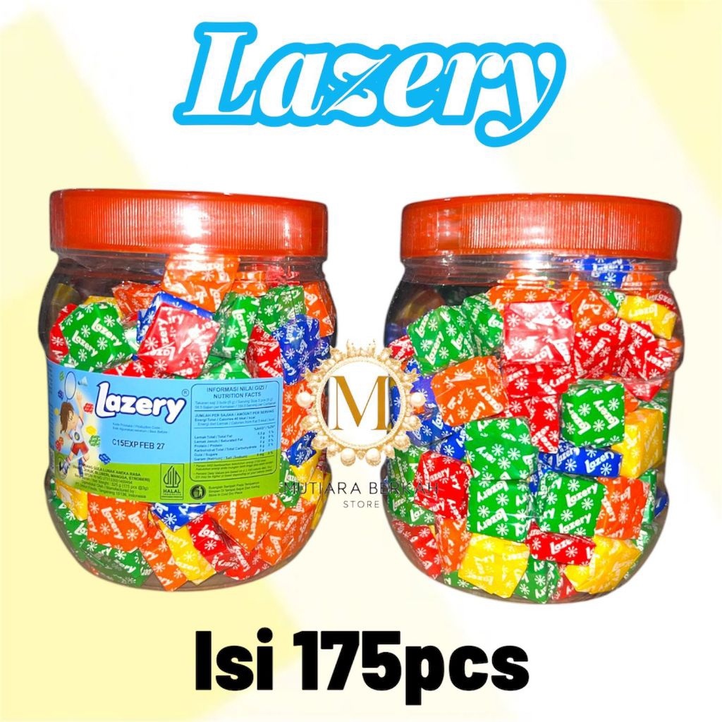 Permen Lazery kotak / permen sugus toples isi 175pcs