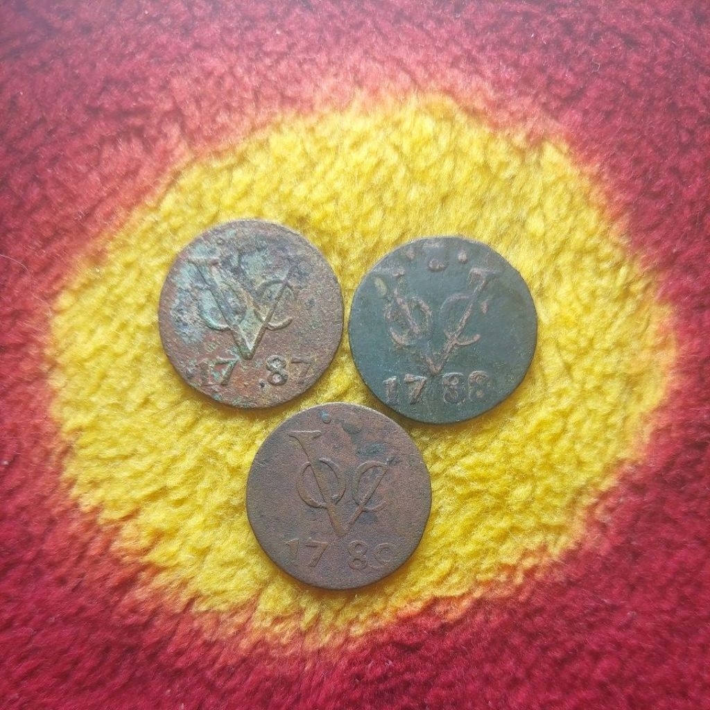 Koin voc utrech tahun urut 1787,1788,1789.