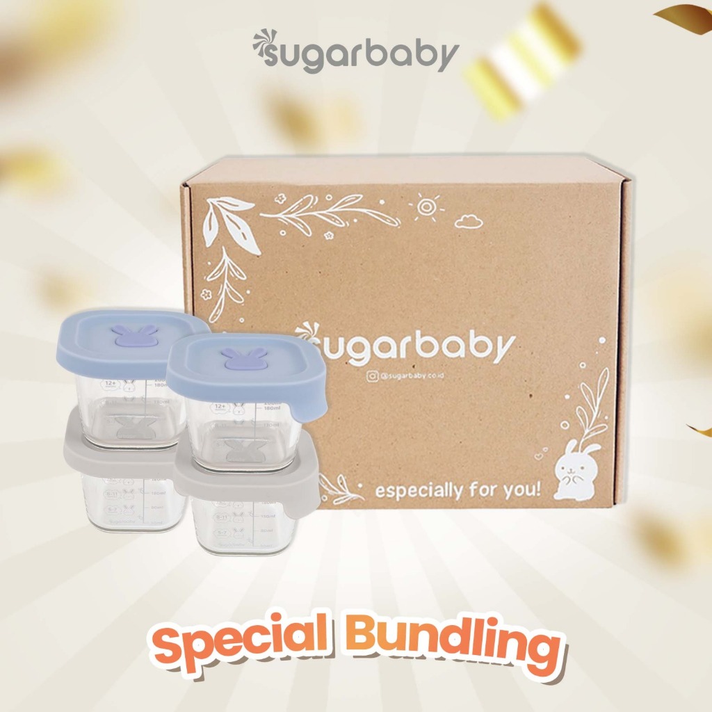 Sugarbaby Glass Jar Bundling/Food Container/Peralatan Makan Bayi MPASI / Wadah Mangkok Bayi/Glass Ja