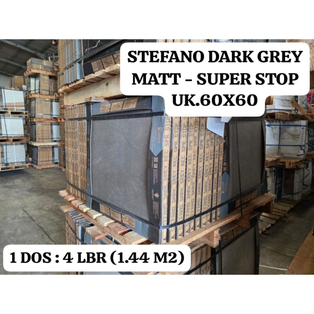 STEFANO SERIES SUPER STOP UK.60X60 MATT PLATINUM KERAMIK LANTAI DINDING