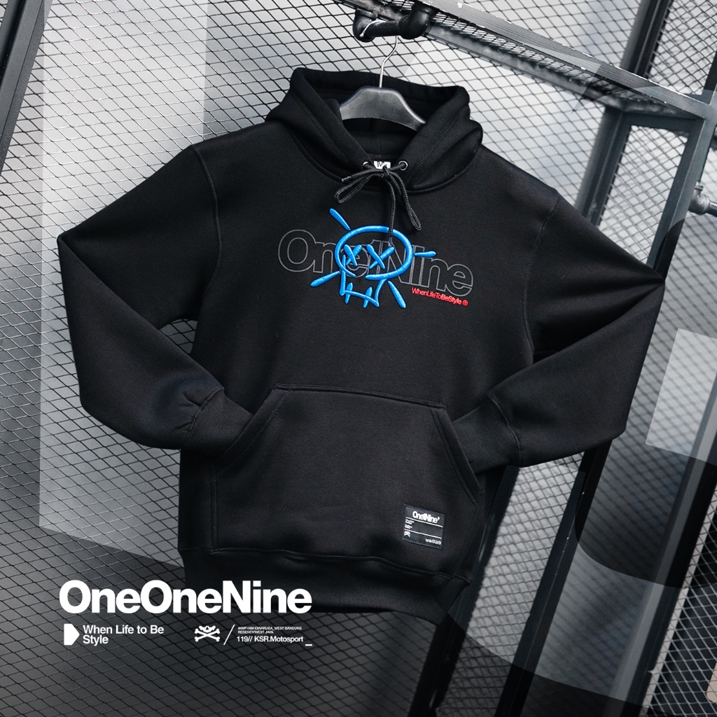 Oneonenine Ksr Hoodie Vex Black Blue   Series - Sweater Motor Unisex Fleece Sablon