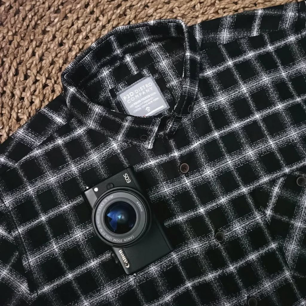 F2D Kemeja Flanel Brown Cream Elegant Best Seller / flanel/hem pria/ flanel pria/ kemeja flanel/ eig