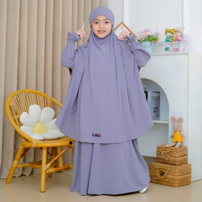 Gamis Anak Perempuan Azizah Set Jersey Premium