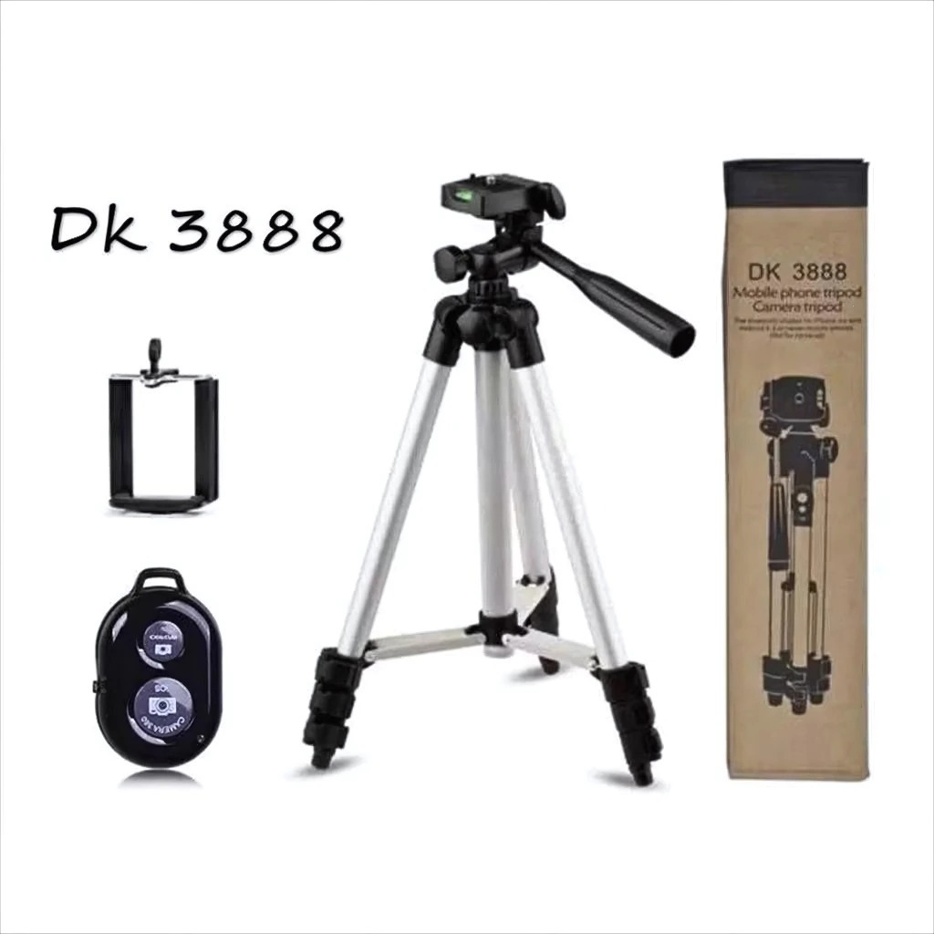 Tripod Bluetooth DK-3888 Kaki 1 Meter Universal HP Kamera Free Sarung & Remote bluetooth