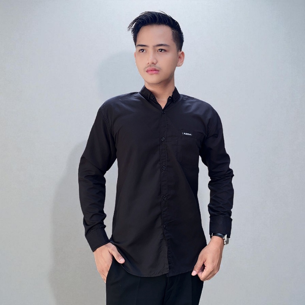 Kemeja Polos Lengan Panjang - Kemeja Lengan Panjang - Kemeja Cowok Lengan Panjang - Kemeja Muslim Po