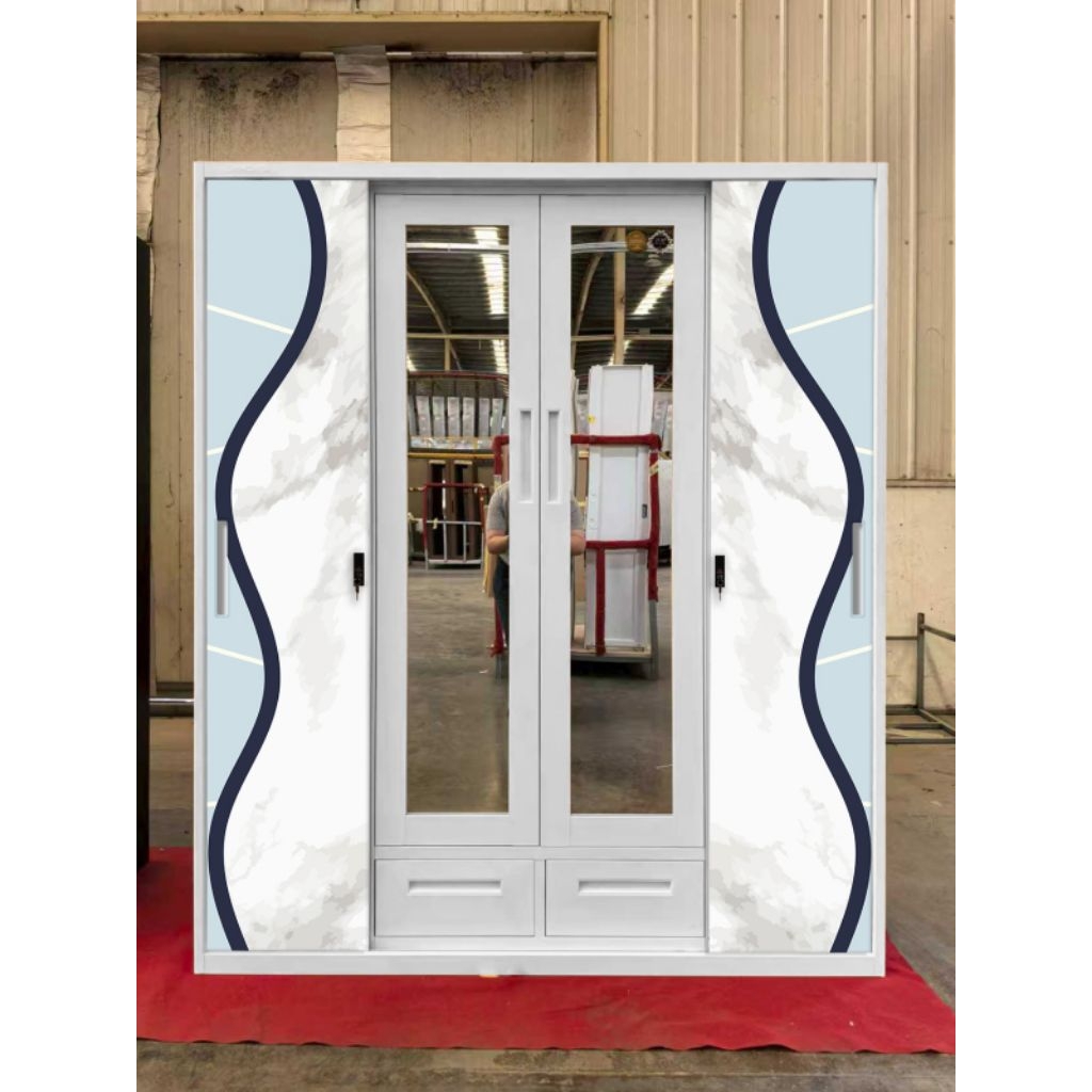 lemari besi pakaian 4 pintu importa