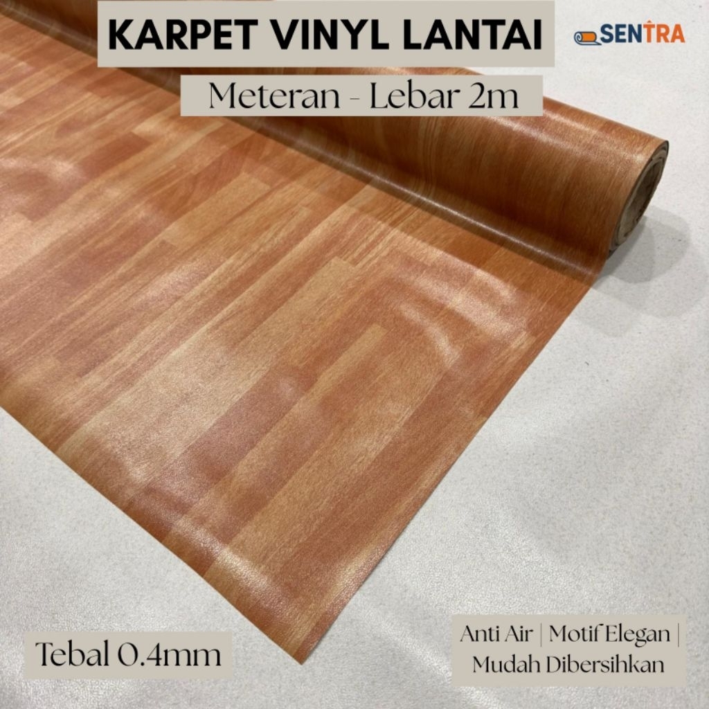 Karpet Vinyl Lantai Motif Kayu Perlak Lantai Tebal Anti Air Waterproof