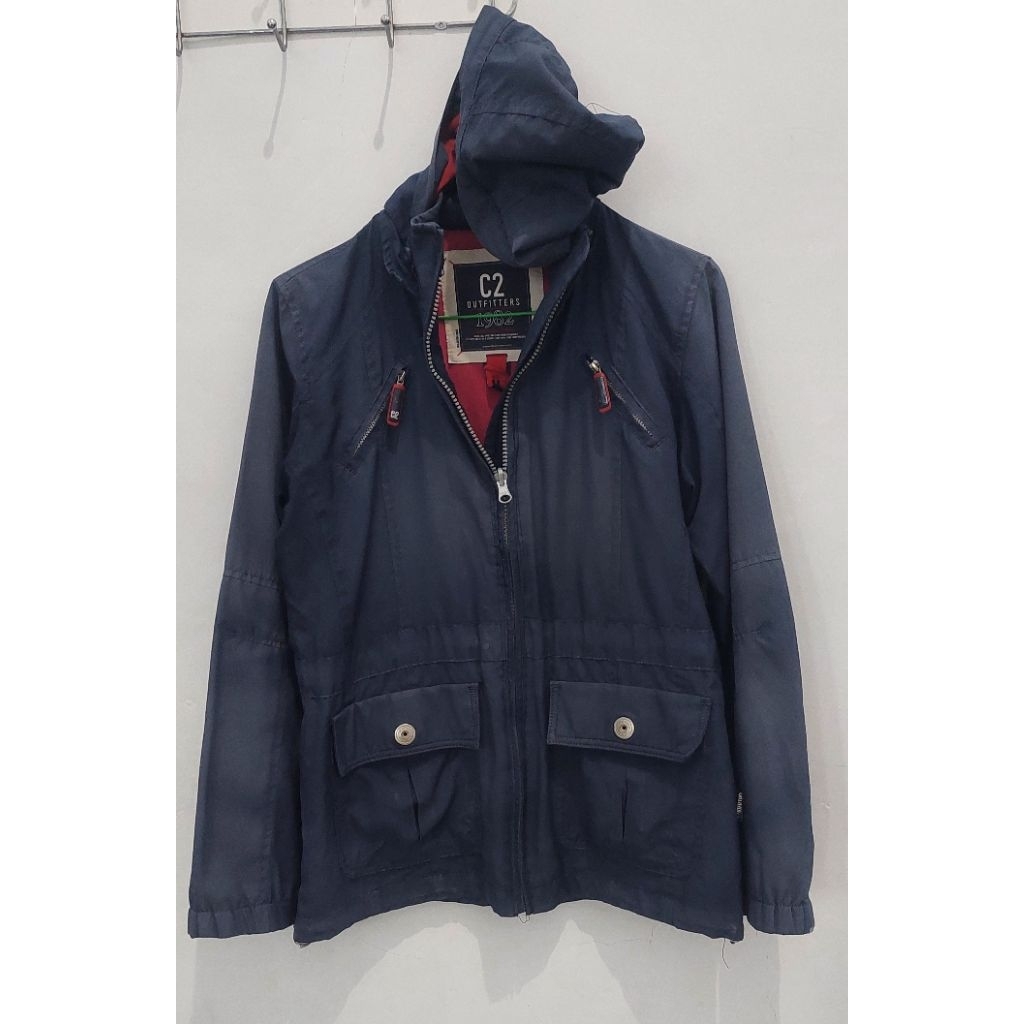 jaket parasut wanita warna biru dongker by C2