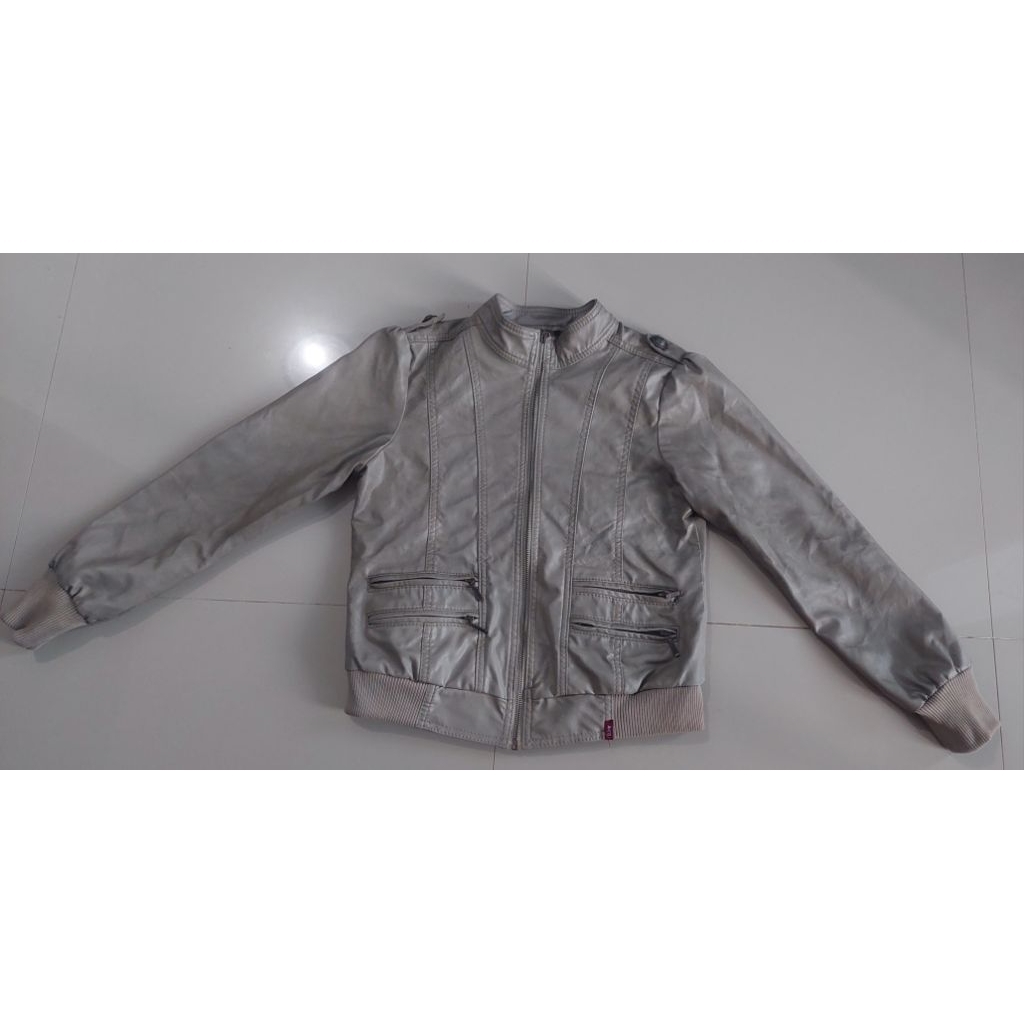 JAKET KULIT WANITA WARNA CREAM BY AKO