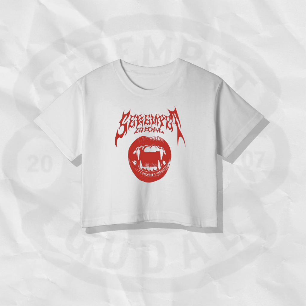 Kaos Croptop Serempet Gudal - Dracula - Kaos T-shirt Cotton Combed