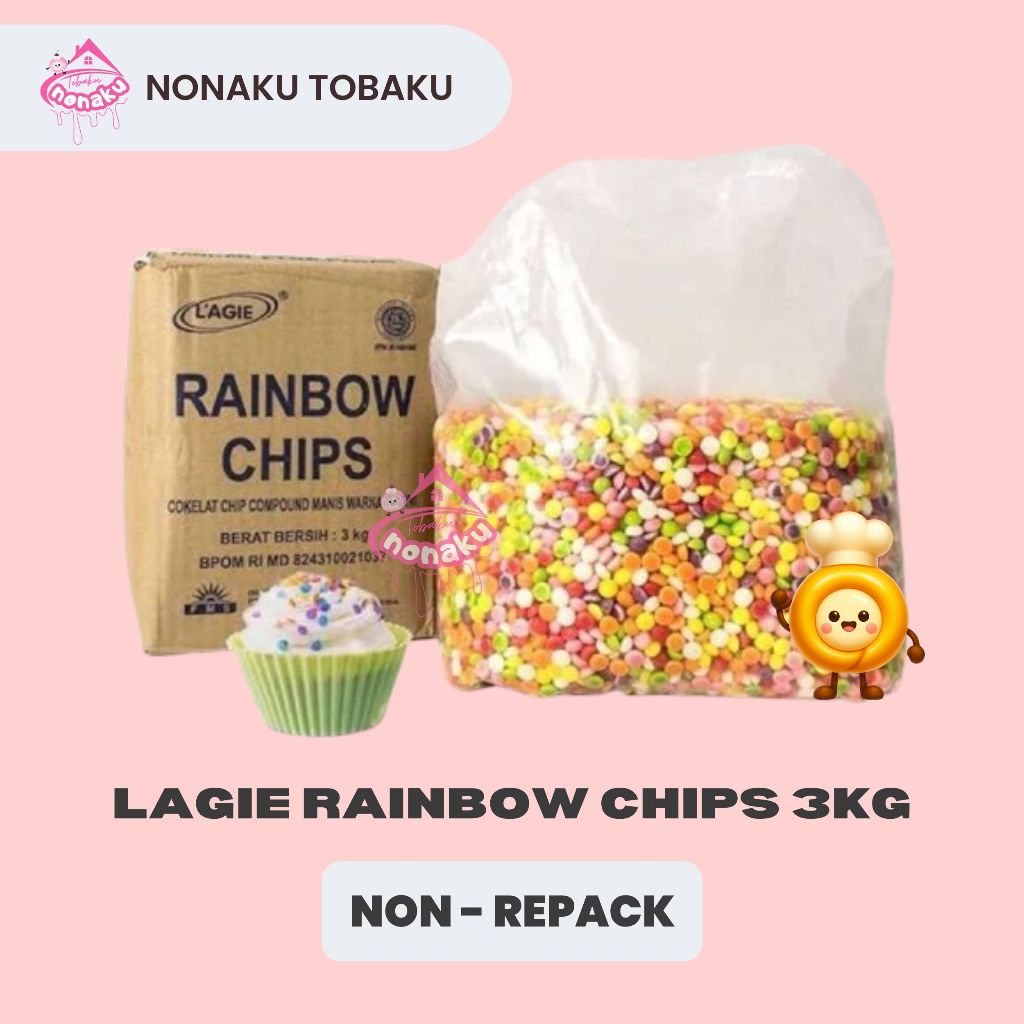[ADA PAKET HEMAT] LAGIE CHIP COKLAT DAN WARNA SETENGAH BULAT 3 KG (DOS = 3 KG)