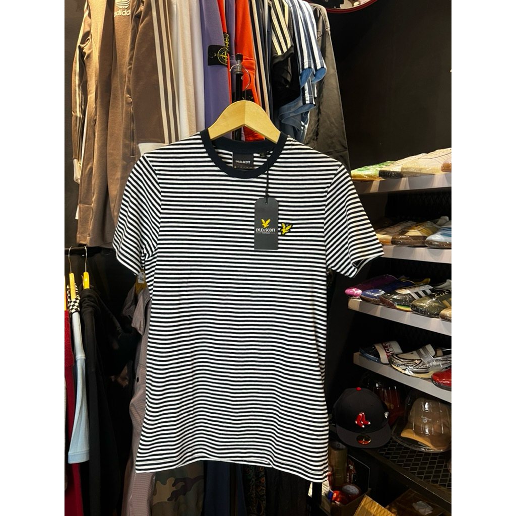 Tshirt Lyle Scott Stripes Dark Navy White Originals