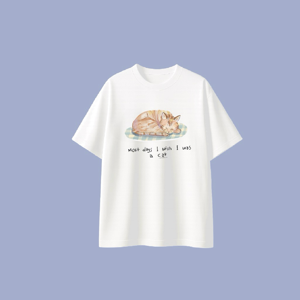 I Wish I Was A Cat Graphic Oversized Tee