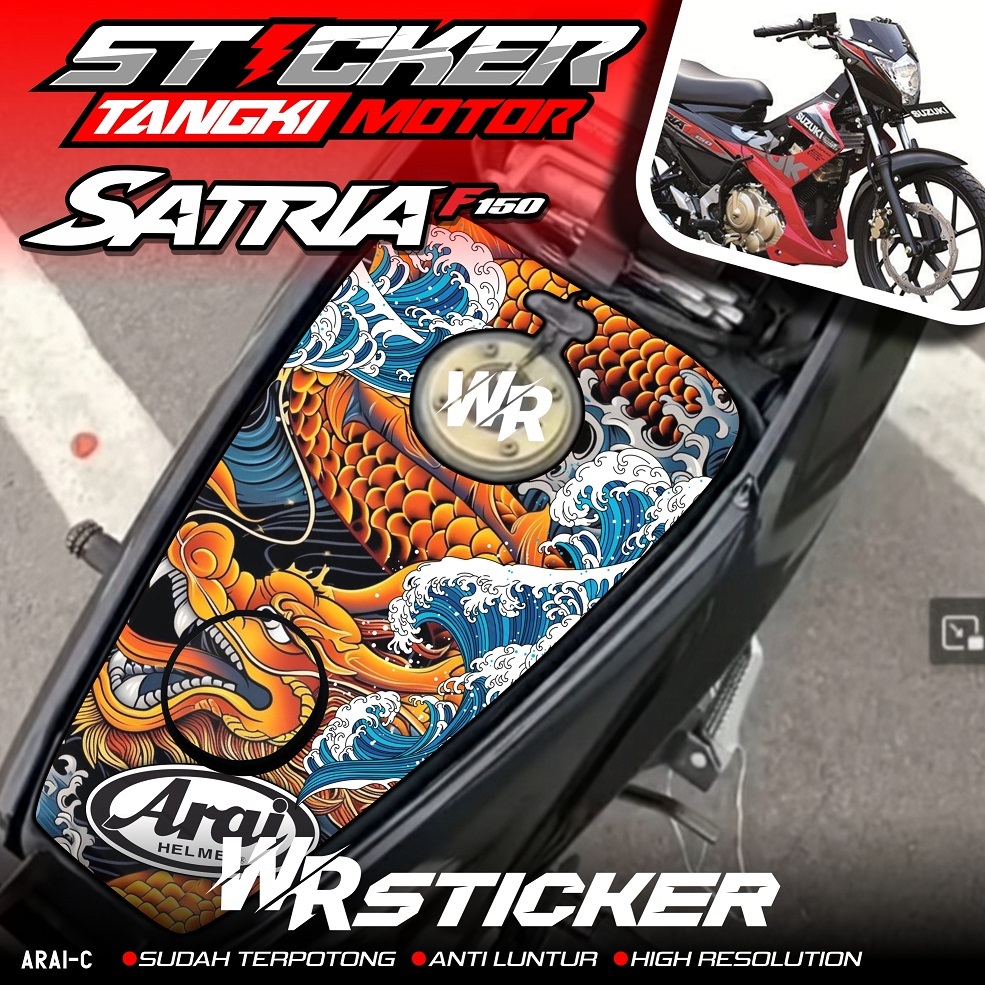 Stiker Tangki Satria Facelift Sticker Tengki Bensin Motor Satria Facelift  Motif Arai Keren WR