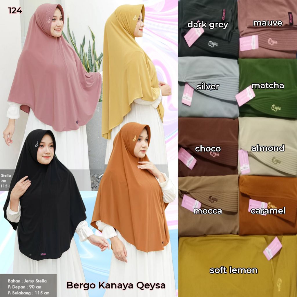 bergo jumbo kanaya qeysa hijab | bergo daily Jersey kanaya | bergo qeysa hijab