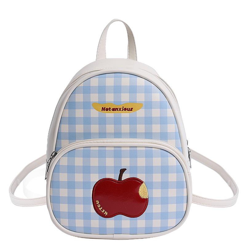 MV139415 Tas Ransel Mini Motif Kotak Apple Lucu Backpack Wanita Remaja Kekinian Terbaru