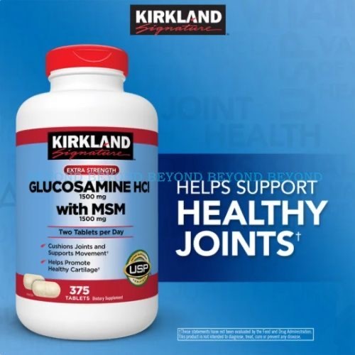 Kirkland Glucosamine HCI 1500mg With MSM 375 tablets Glukosamine Vitamin Sendi[EXP.2028]