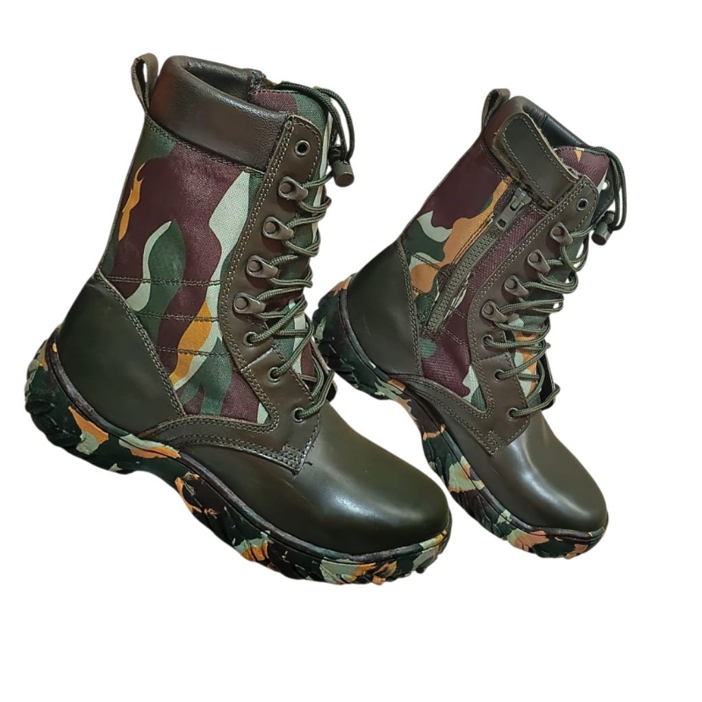Sepatu PDL boots Tactical Loreng jatah Brimob Original size 40  Hijau Army